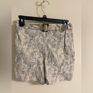 Stylish Black and White Patterned Women's Shorts